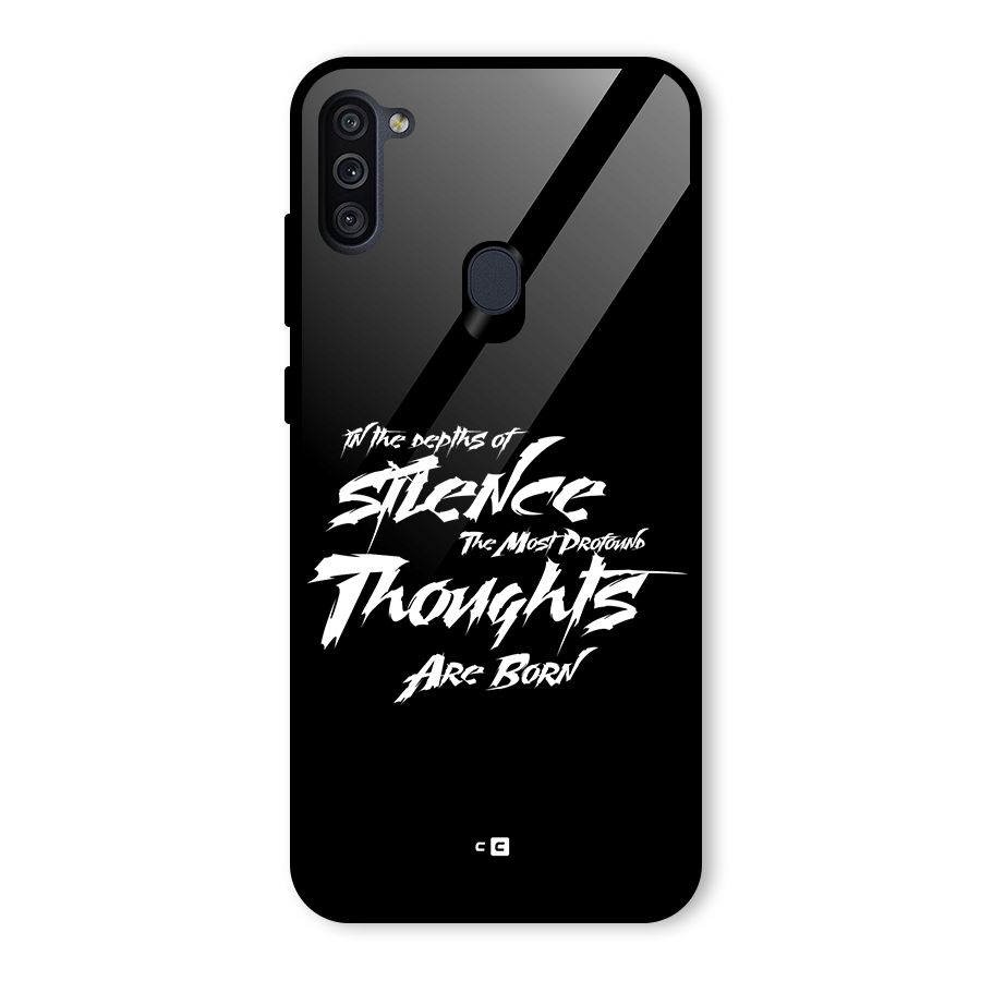 Silent Thoughts Glass Back Case for Galaxy M11