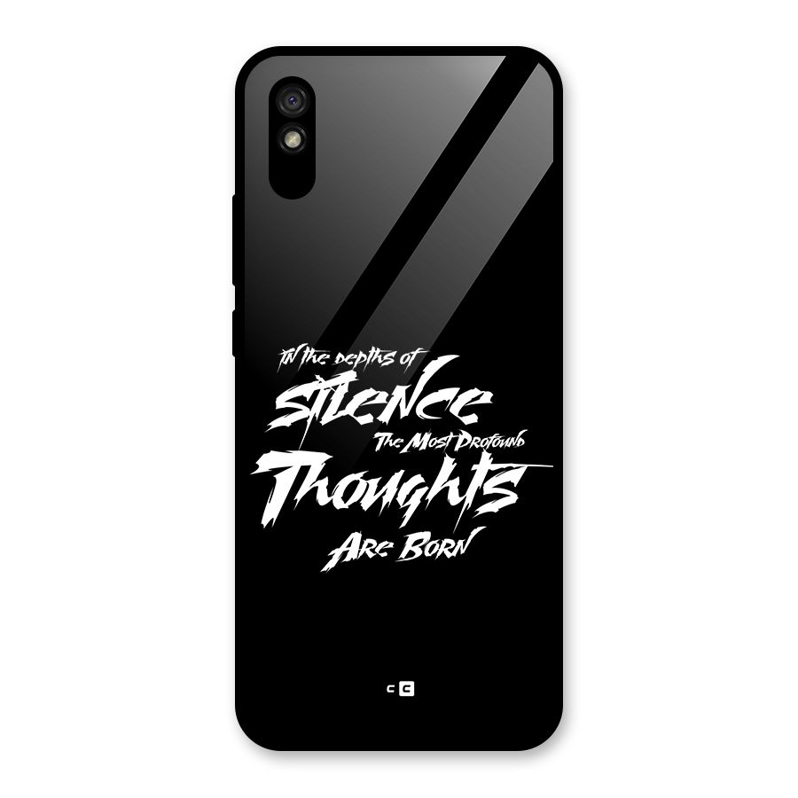 Silent Thoughts Glass Back Case for Redmi 9i