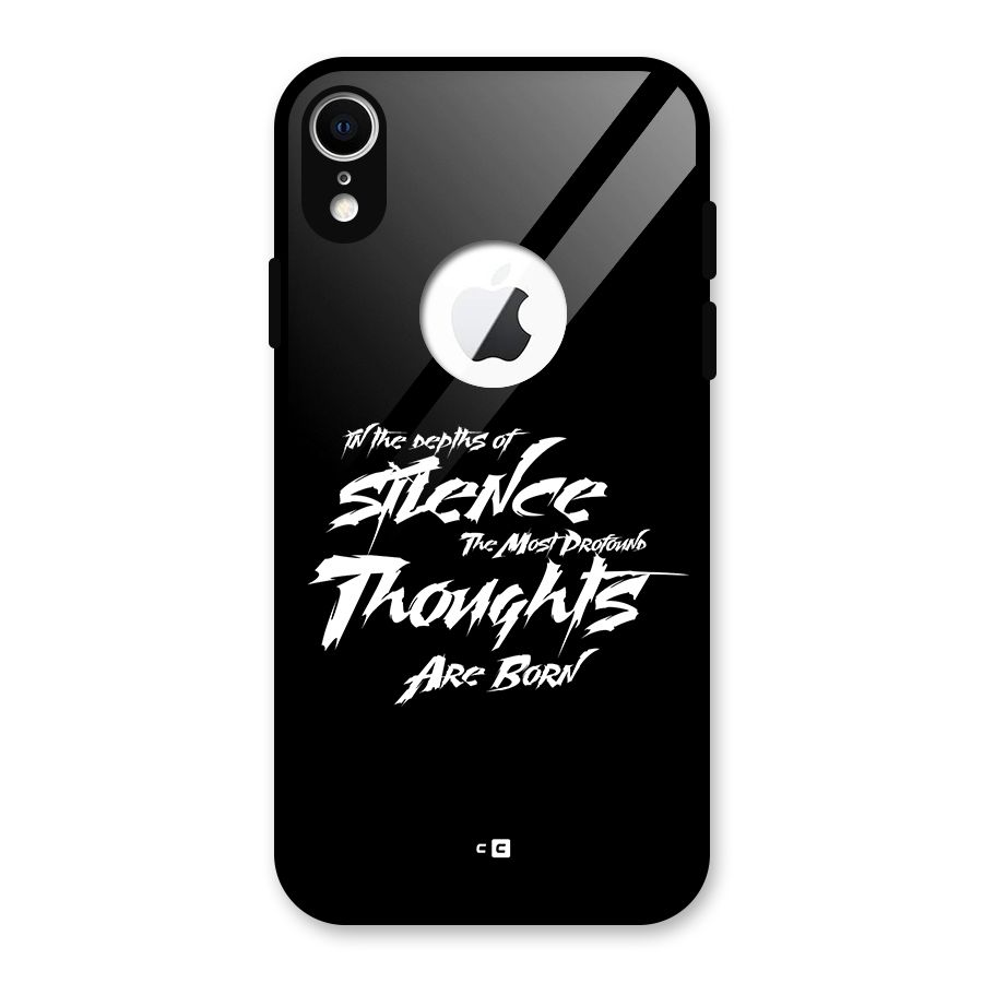 Silent Thoughts Glass Back Case for iPhone XR Logo Cut