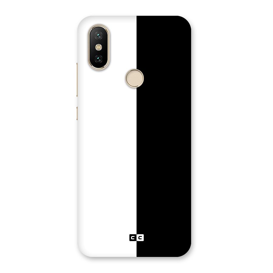 Simple Black White Back Case for Mi A2