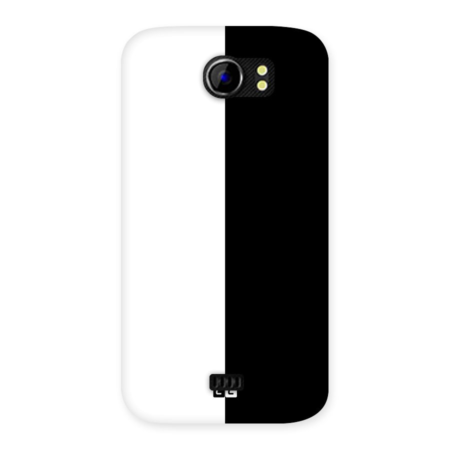 Simple Black White Back Case for Micromax Canvas 2 A110