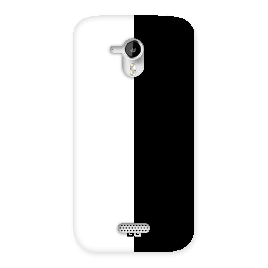 Simple Black White Back Case for Micromax Canvas HD A116