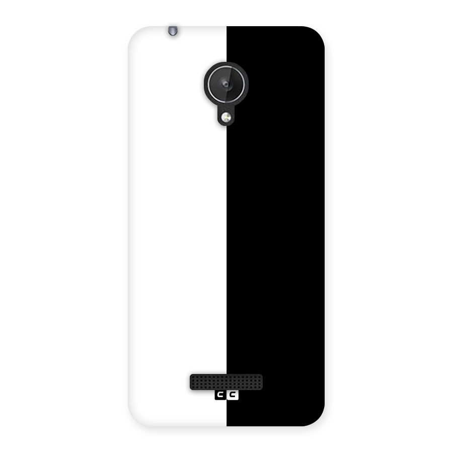 Simple Black White Back Case for Micromax Canvas Spark Q380