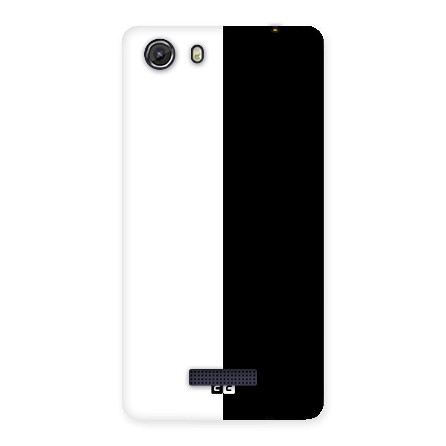 Simple Black White Back Case for Micromax Unite 3