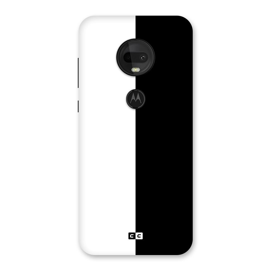 Simple Black White Back Case for Moto G7