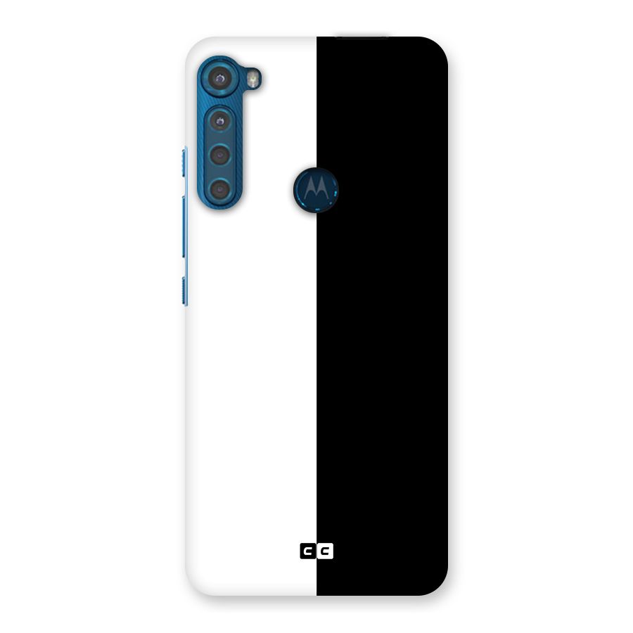 Simple Black White Back Case for Motorola One Fusion Plus
