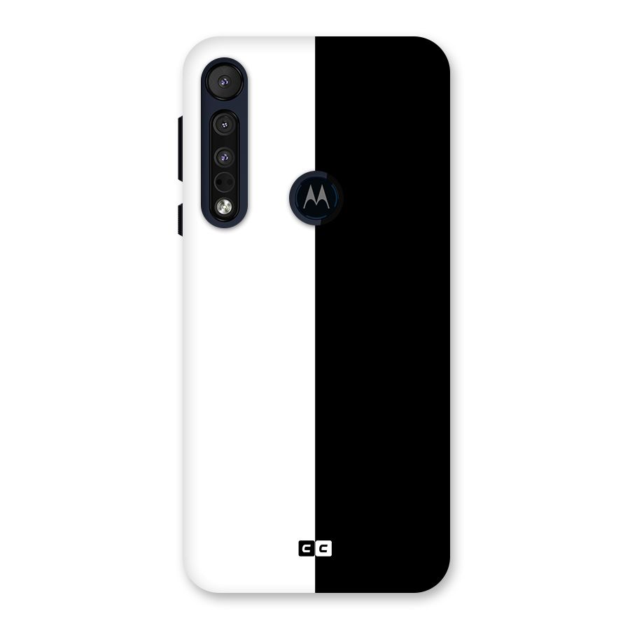 Simple Black White Back Case for Motorola One Macro