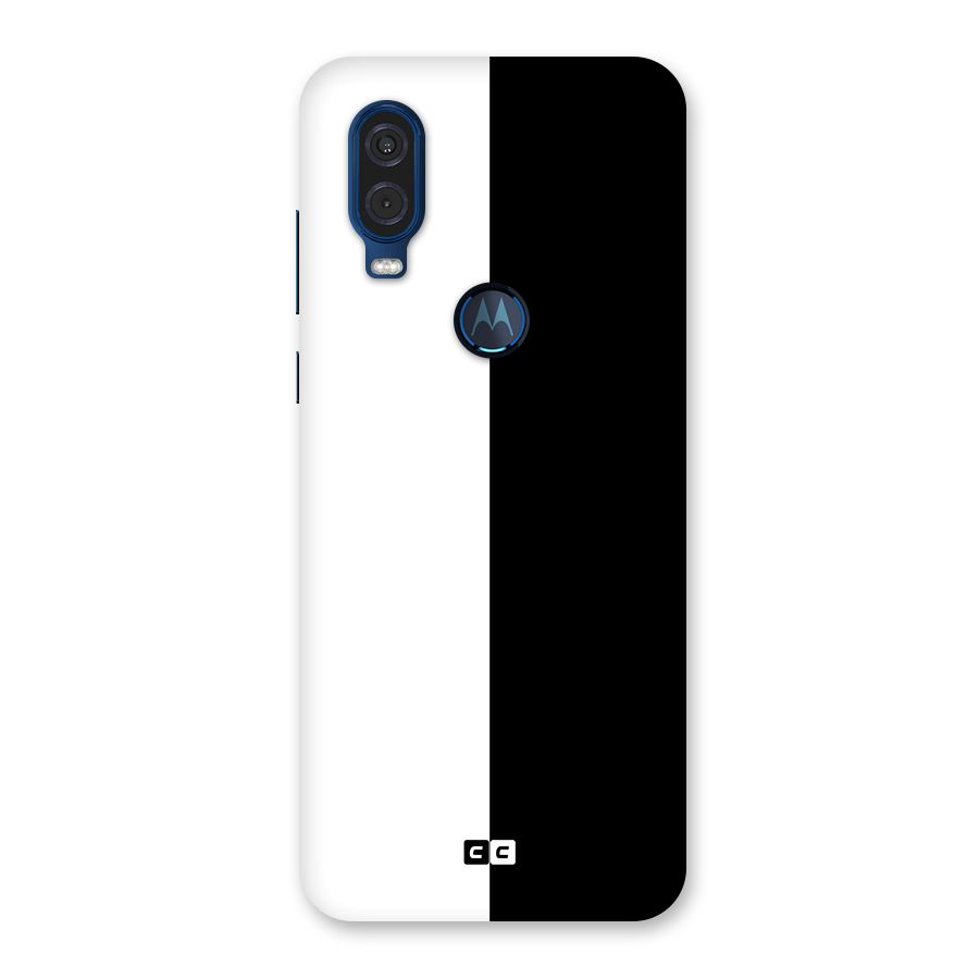 Simple Black White Back Case for Motorola One Vision