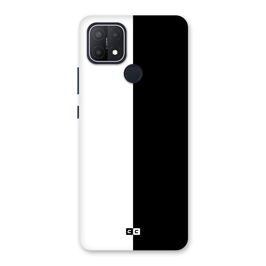 Simple Black White Back Case for Oppo A15