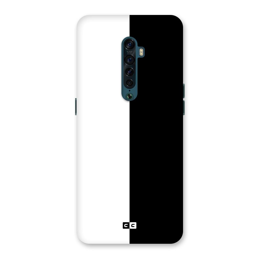 Simple Black White Back Case for Oppo Reno2