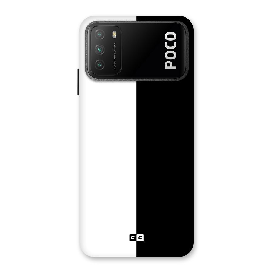 Simple Black White Back Case for Poco M3