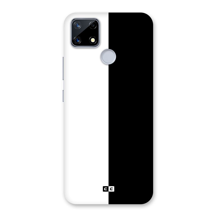 Simple Black White Glass Back Case for Realme Narzo 20