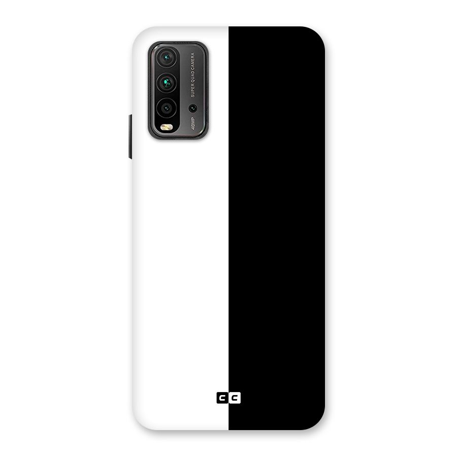 Simple Black White Back Case for Redmi 9 Power