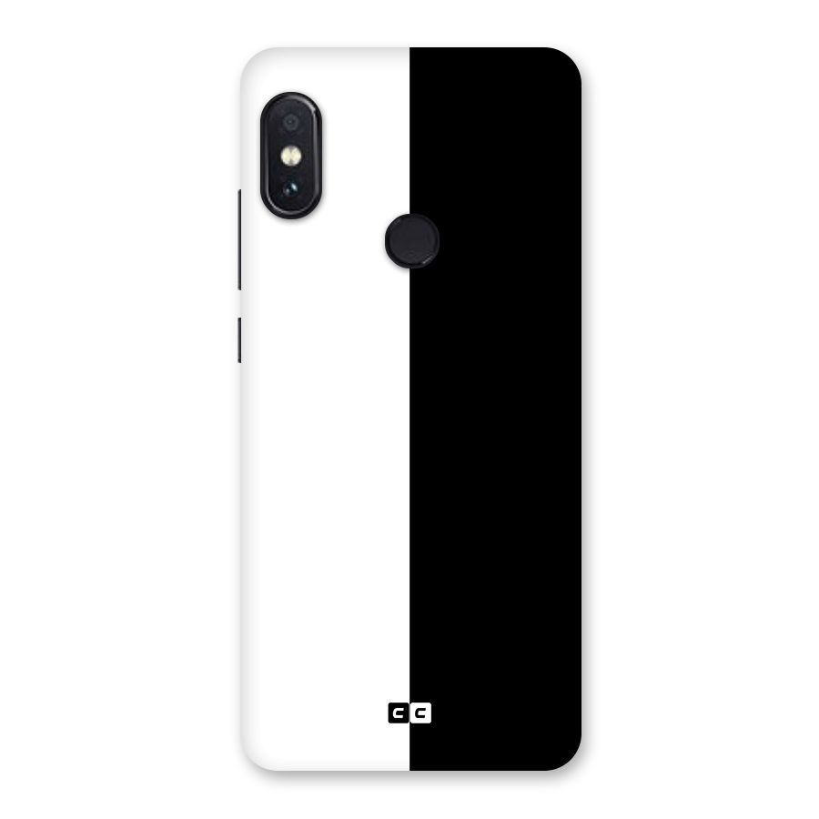 Simple Black White Glass Back Case for Redmi Note 5 Pro