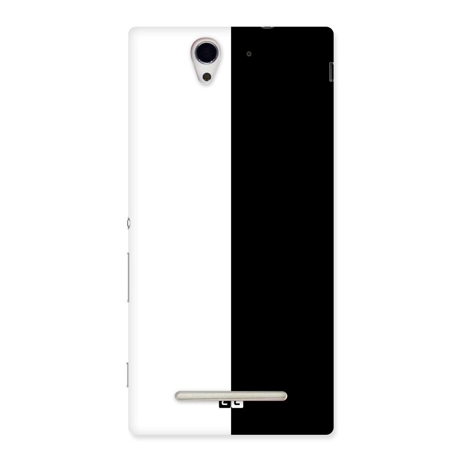 Simple Black White Back Case for Sony Xperia C3