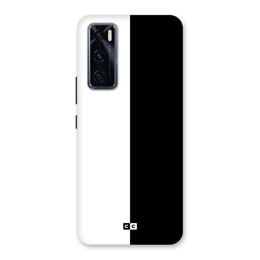 Simple Black White Back Case for Vivo V20 SE