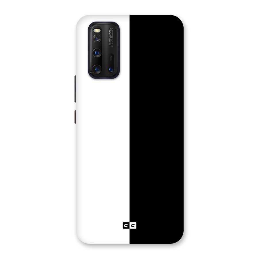 Simple Black White Glass Back Case for Vivo iQOO 3