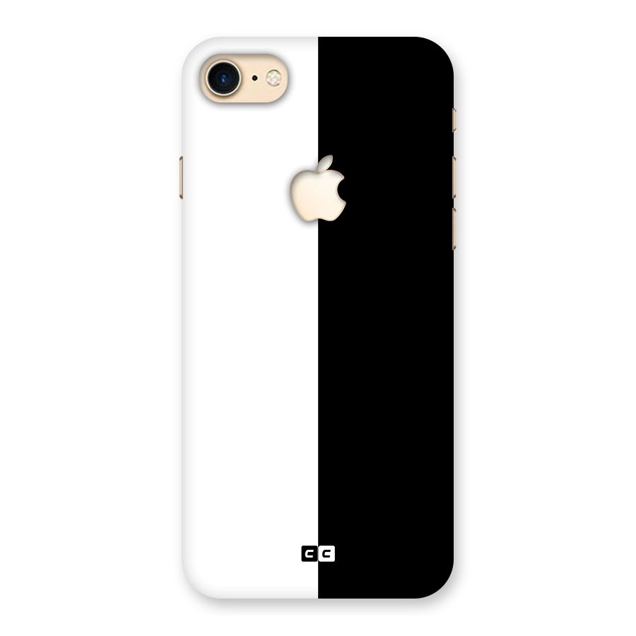Simple Black White Back Case for iPhone 7 Apple Cut