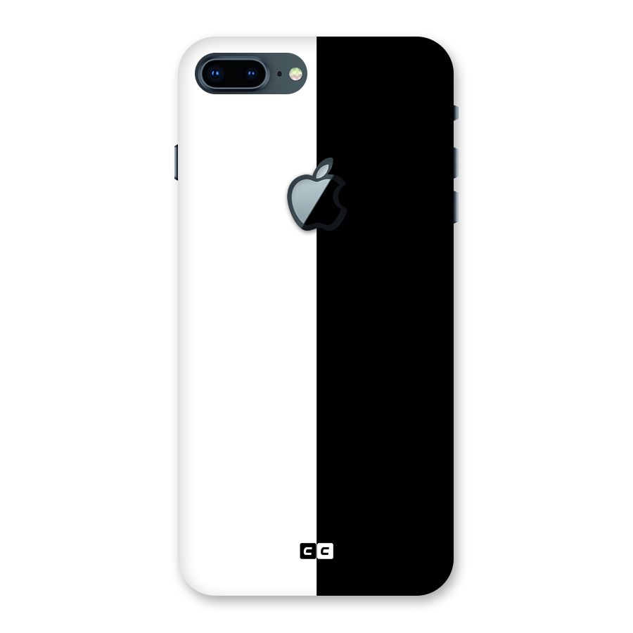 Simple Black White Back Case for iPhone 7 Plus Apple Cut