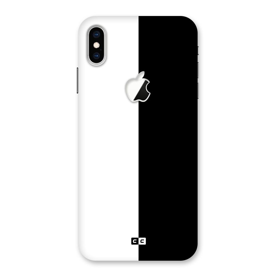 Simple Black White Back Case for iPhone XS Max Apple Cut