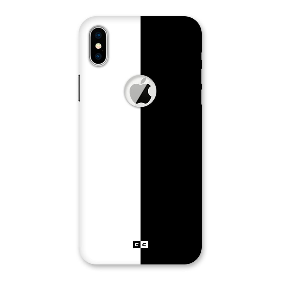 Simple Black White Back Case for iPhone X Logo Cut