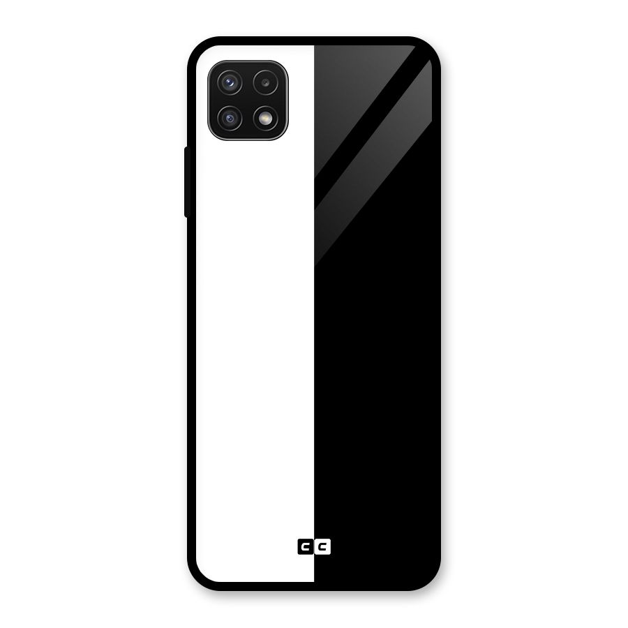 Simple Black White Glass Back Case for Galaxy A22 5G