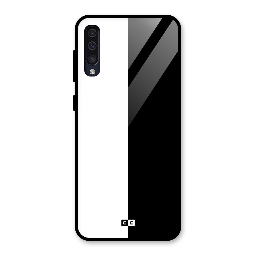Simple Black White Glass Back Case for Galaxy A30s