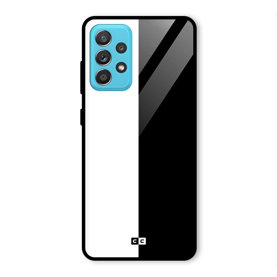 Simple Black White Glass Back Case for Galaxy A52