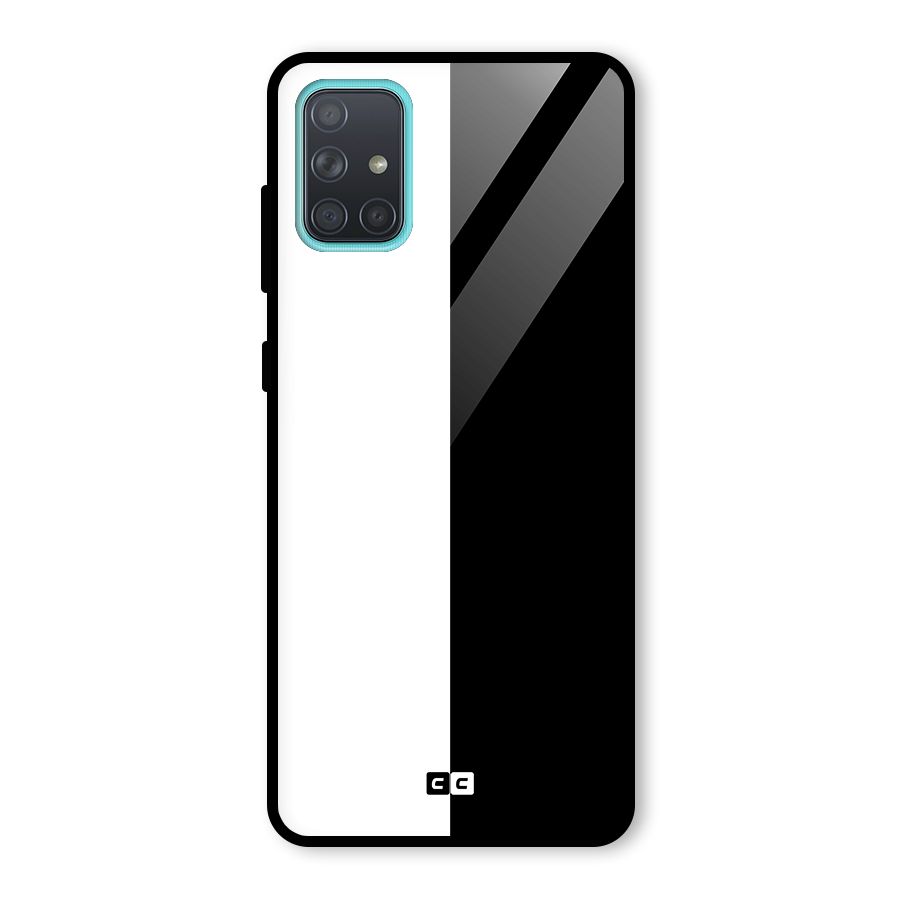 Simple Black White Glass Back Case for Galaxy A71