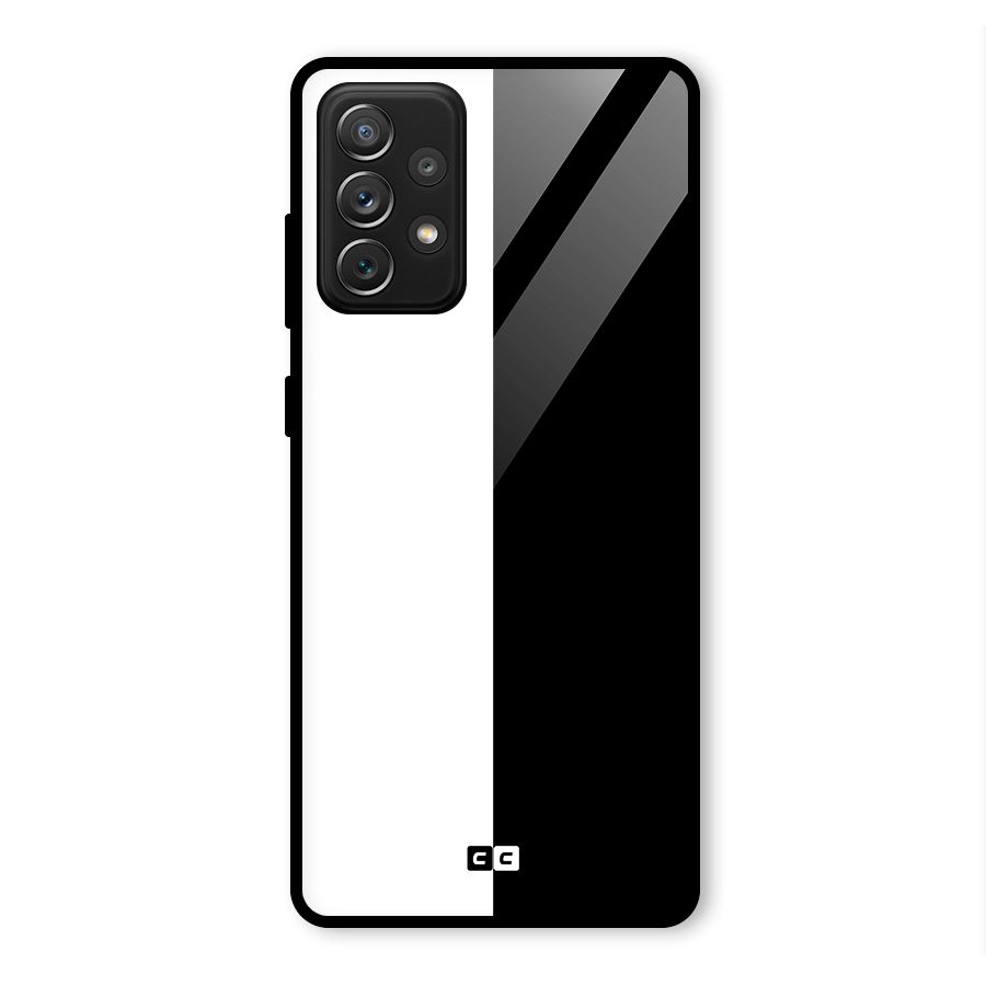 Simple Black White Glass Back Case for Galaxy A72