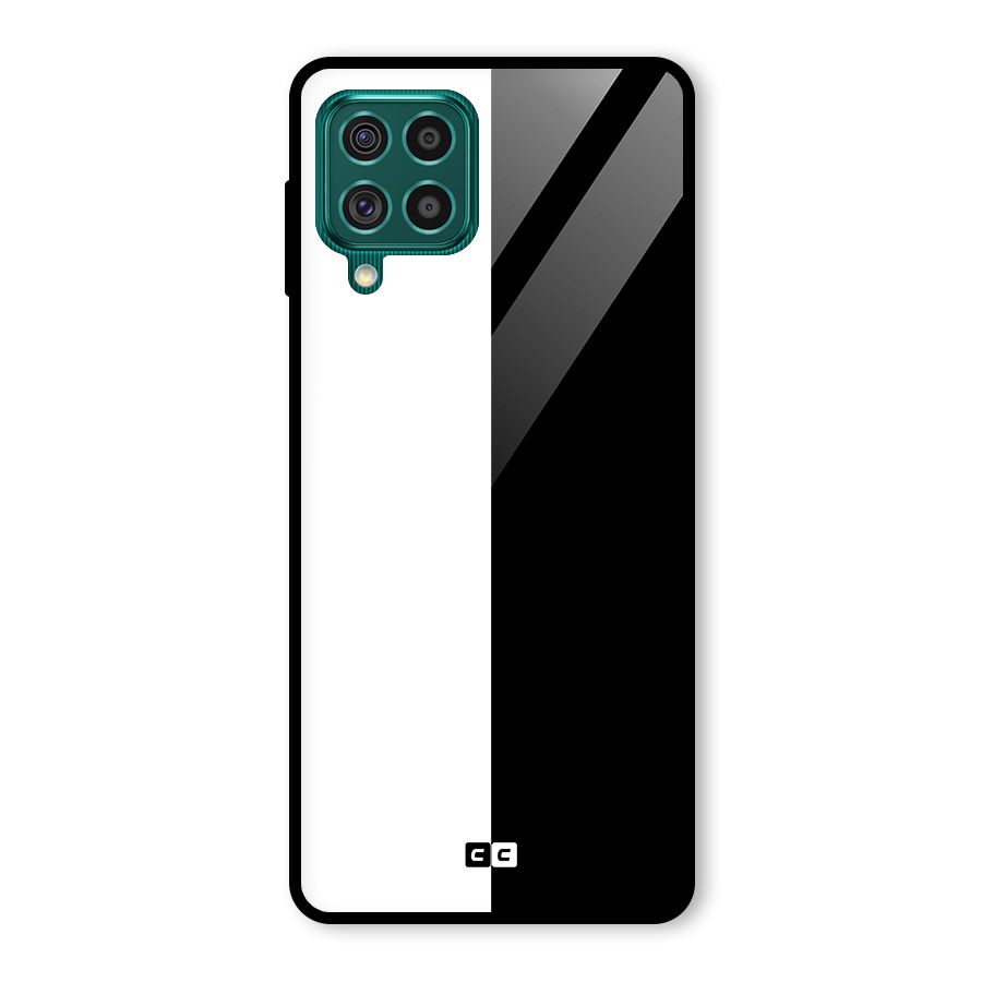 Simple Black White Glass Back Case for Galaxy F62