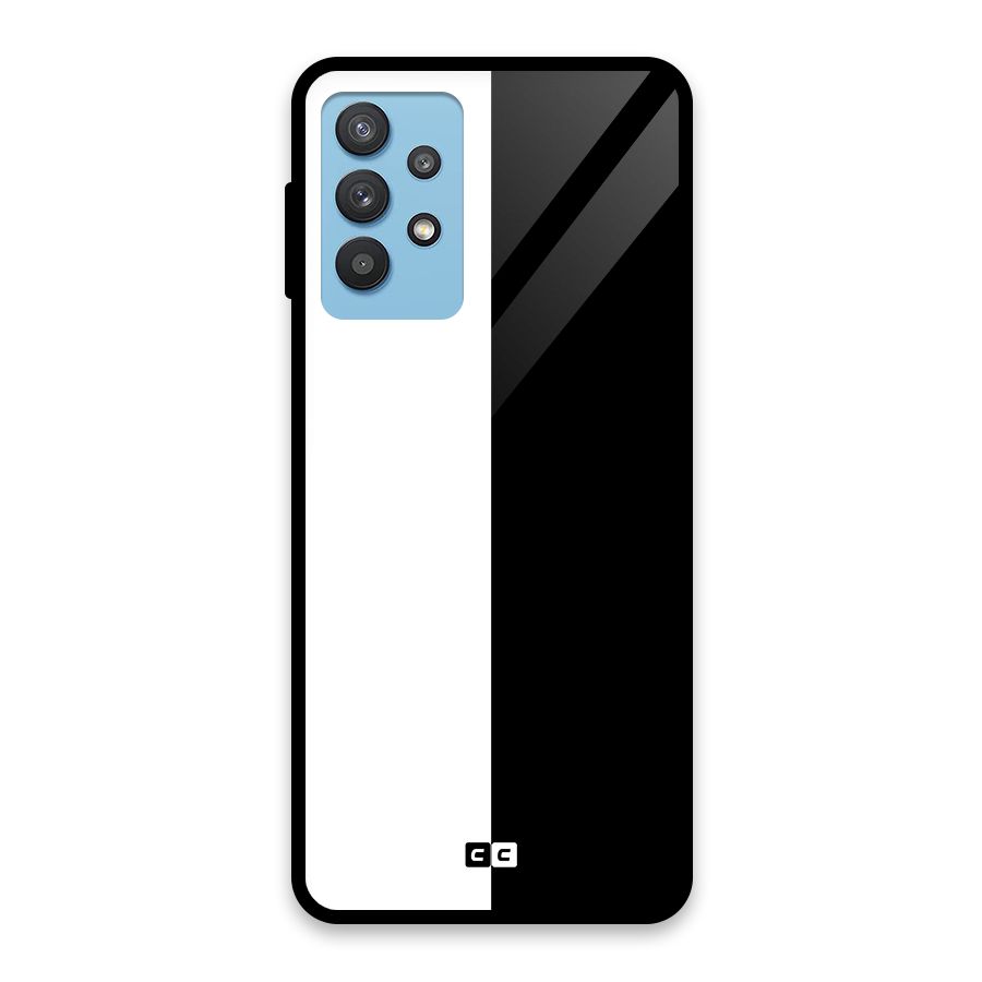 Simple Black White Glass Back Case for Galaxy M32 5G