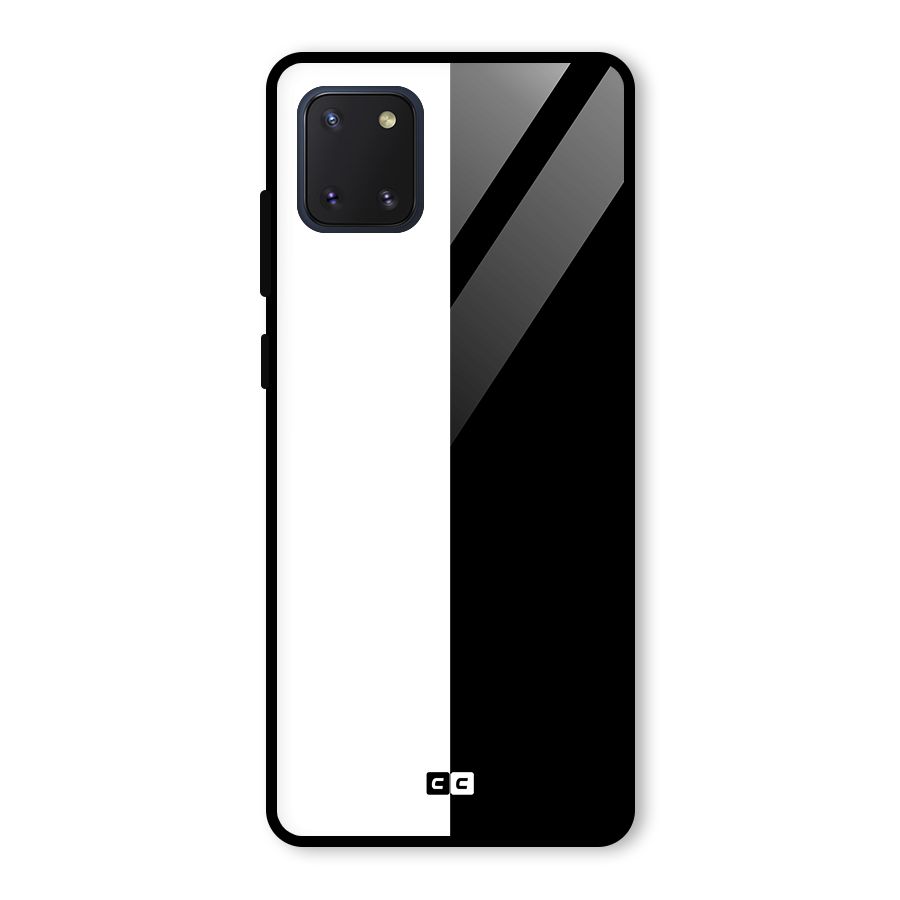 Simple Black White Glass Back Case for Galaxy Note 10 Lite