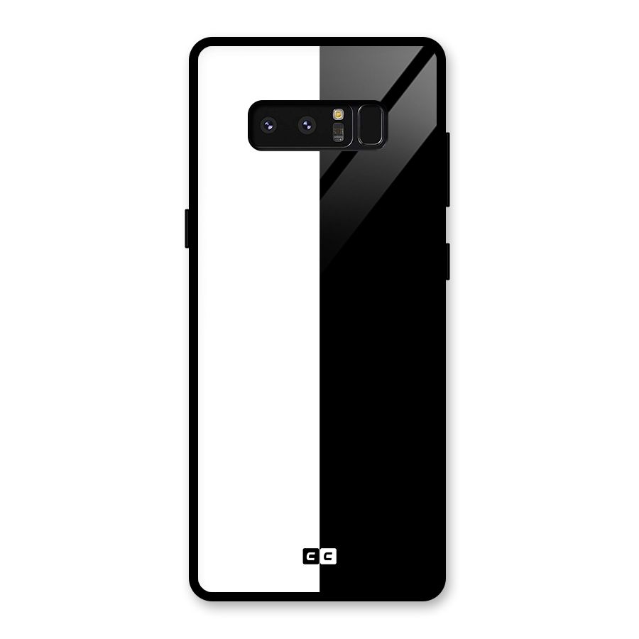 Simple Black White Glass Back Case for Galaxy Note 8