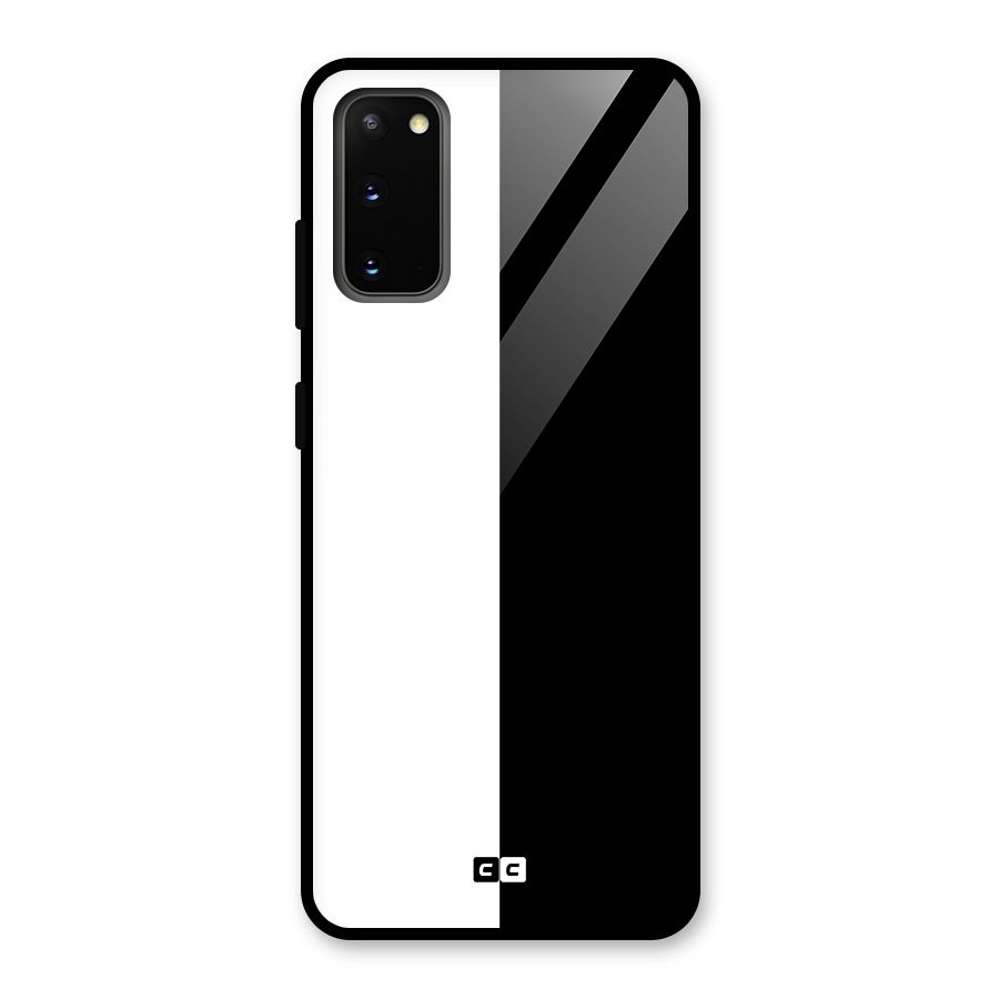 Simple Black White Glass Back Case for Galaxy S20