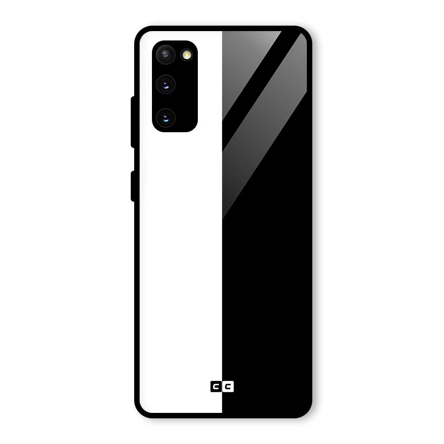Simple Black White Glass Back Case for Galaxy S20 FE