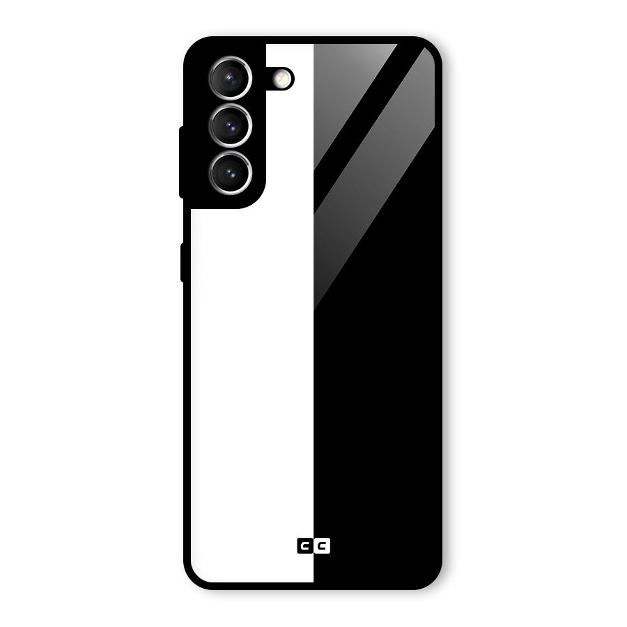 Simple Black White Glass Back Case for Galaxy S21 5G