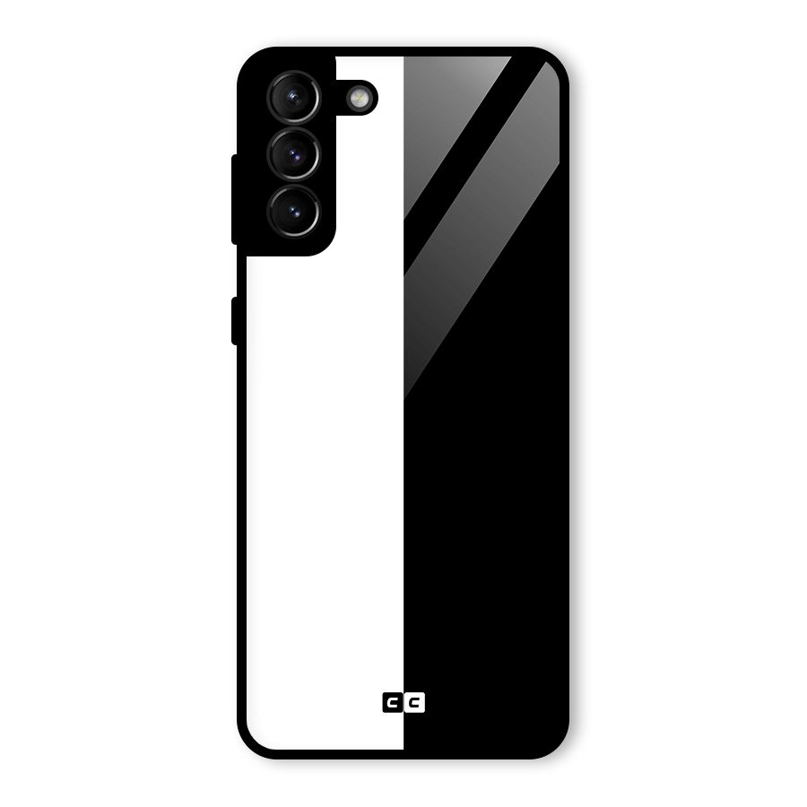 Simple Black White Glass Back Case for Galaxy S21 Plus
