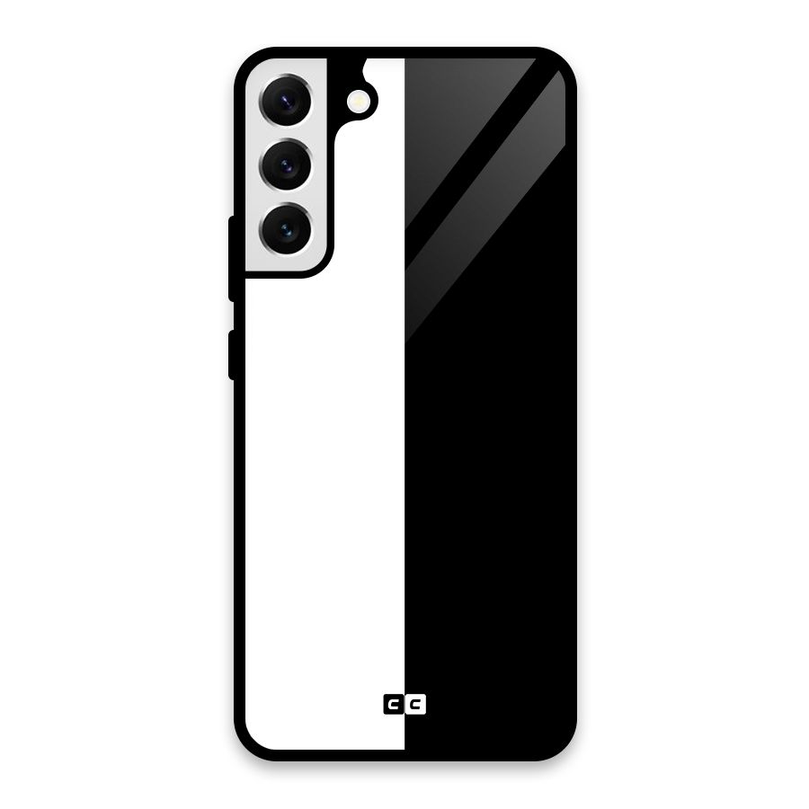 Simple Black White Glass Back Case for Galaxy S22 Plus 5G