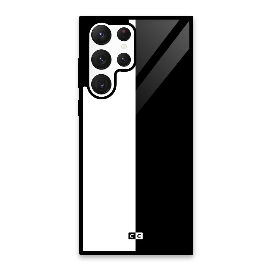 Simple Black White Glass Back Case for Galaxy S22 Ultra 5G
