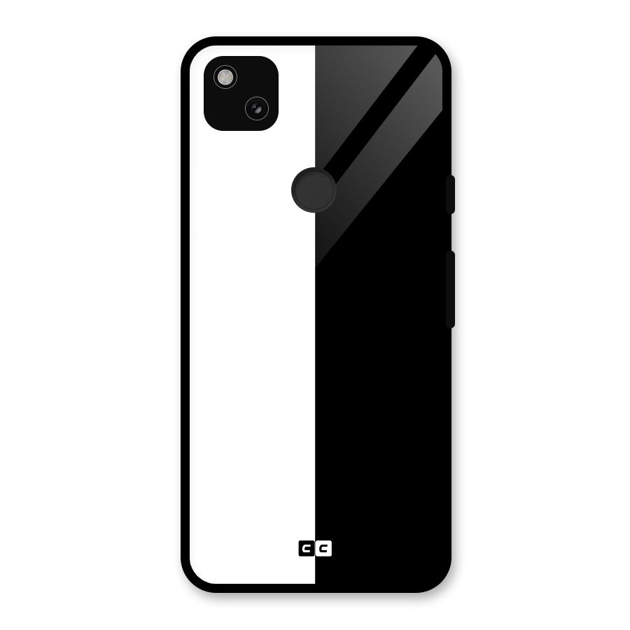 Simple Black White Glass Back Case for Google Pixel 4a