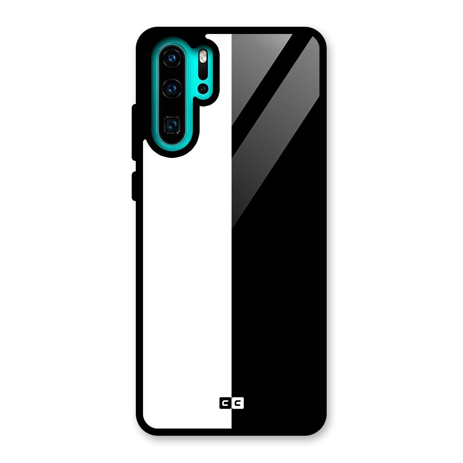 Simple Black White Glass Back Case for Huawei P30 Pro