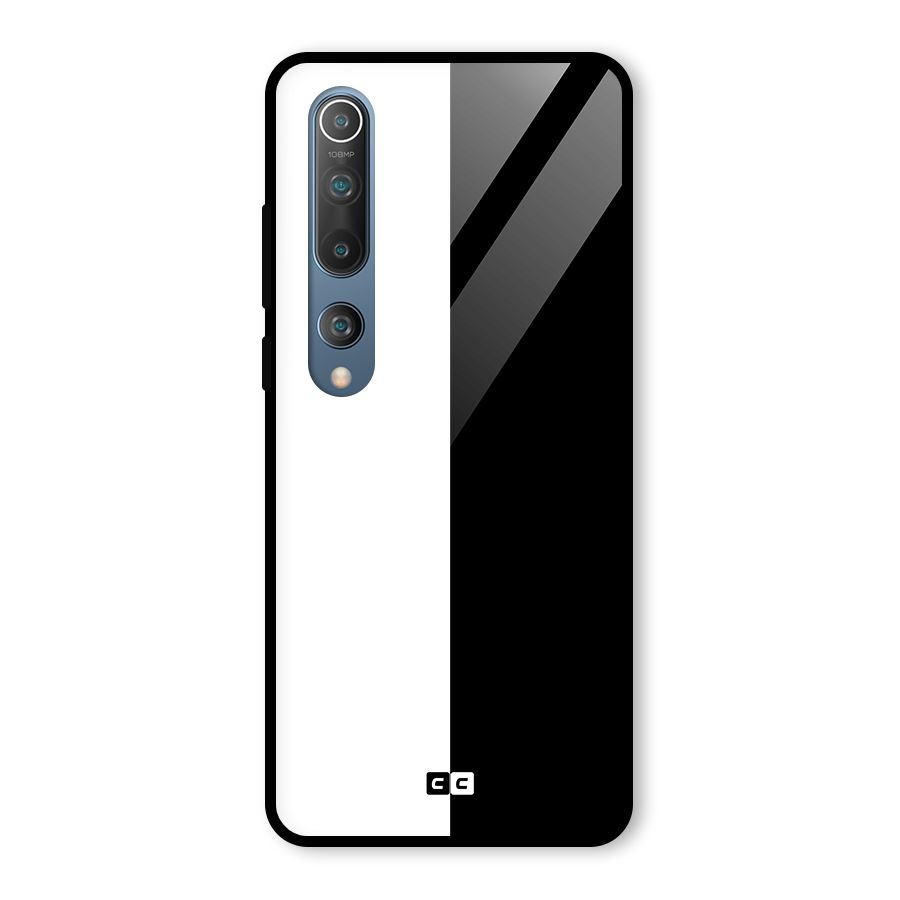 Simple Black White Glass Back Case for Mi 10