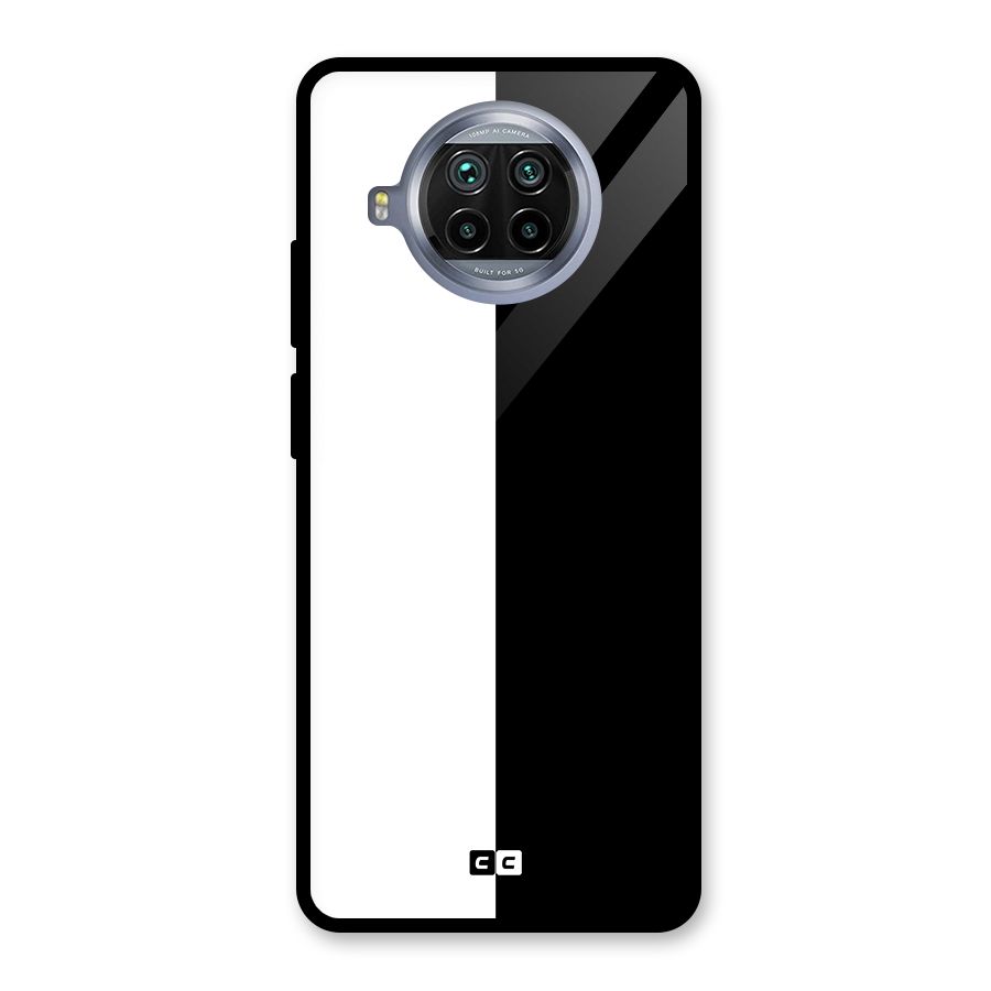 Simple Black White Glass Back Case for Mi 10i