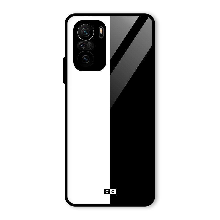 Simple Black White Glass Back Case for Mi 11X Pro