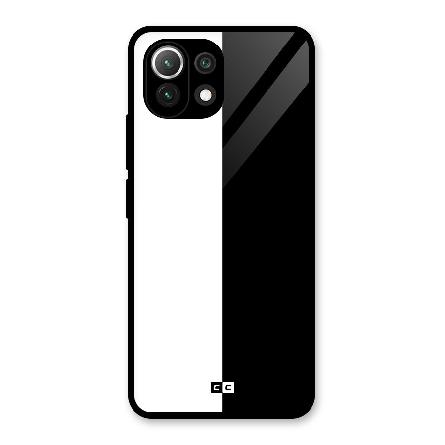 Simple Black White Glass Back Case for Mi 11 Lite