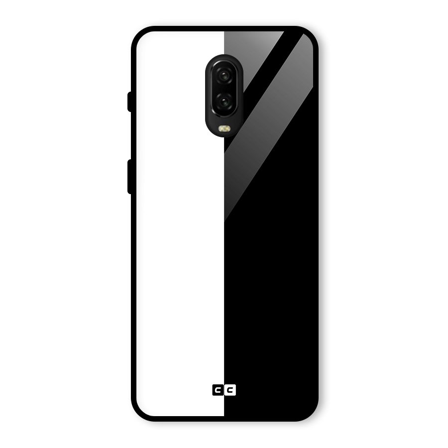 Simple Black White Glass Back Case for OnePlus 6T