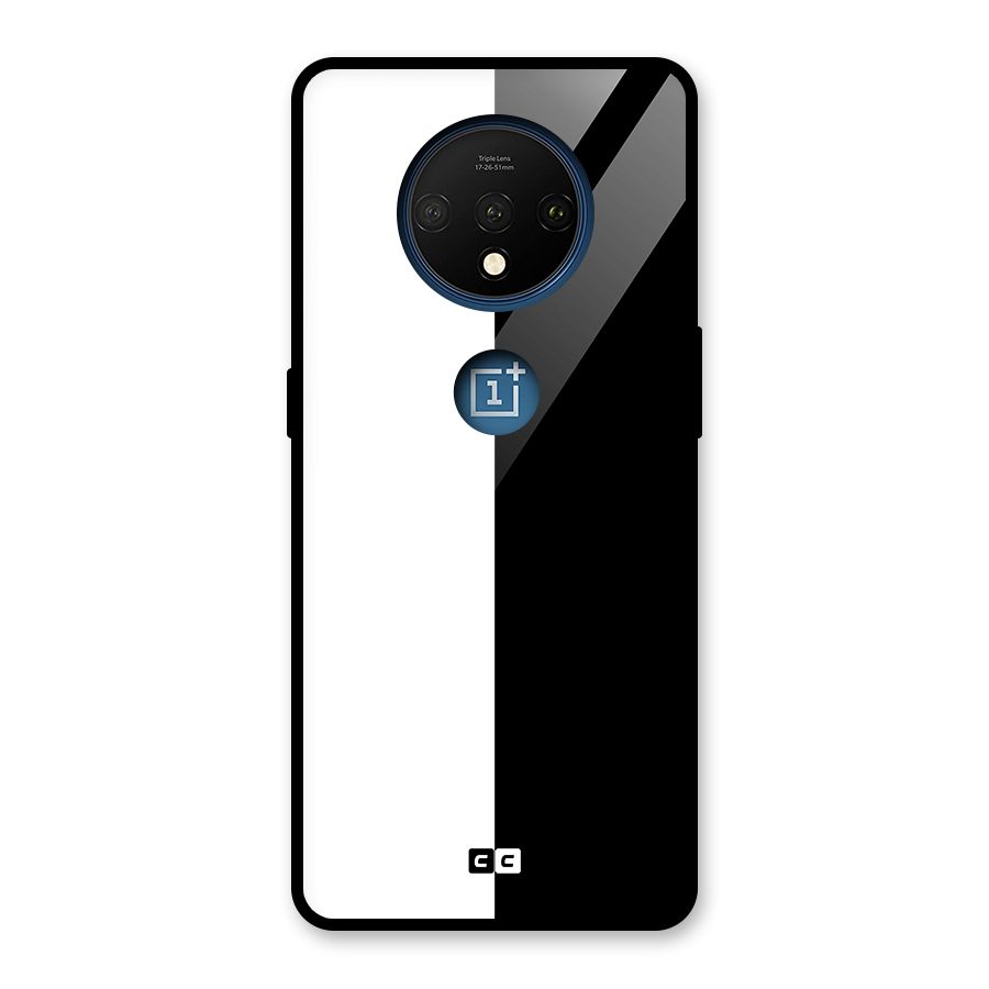 Simple Black White Glass Back Case for OnePlus 7T