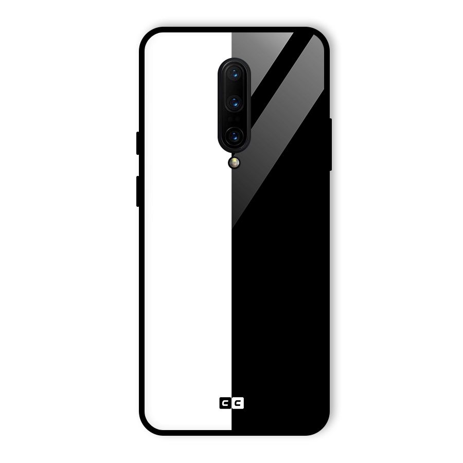 Simple Black White Glass Back Case for OnePlus 7 Pro