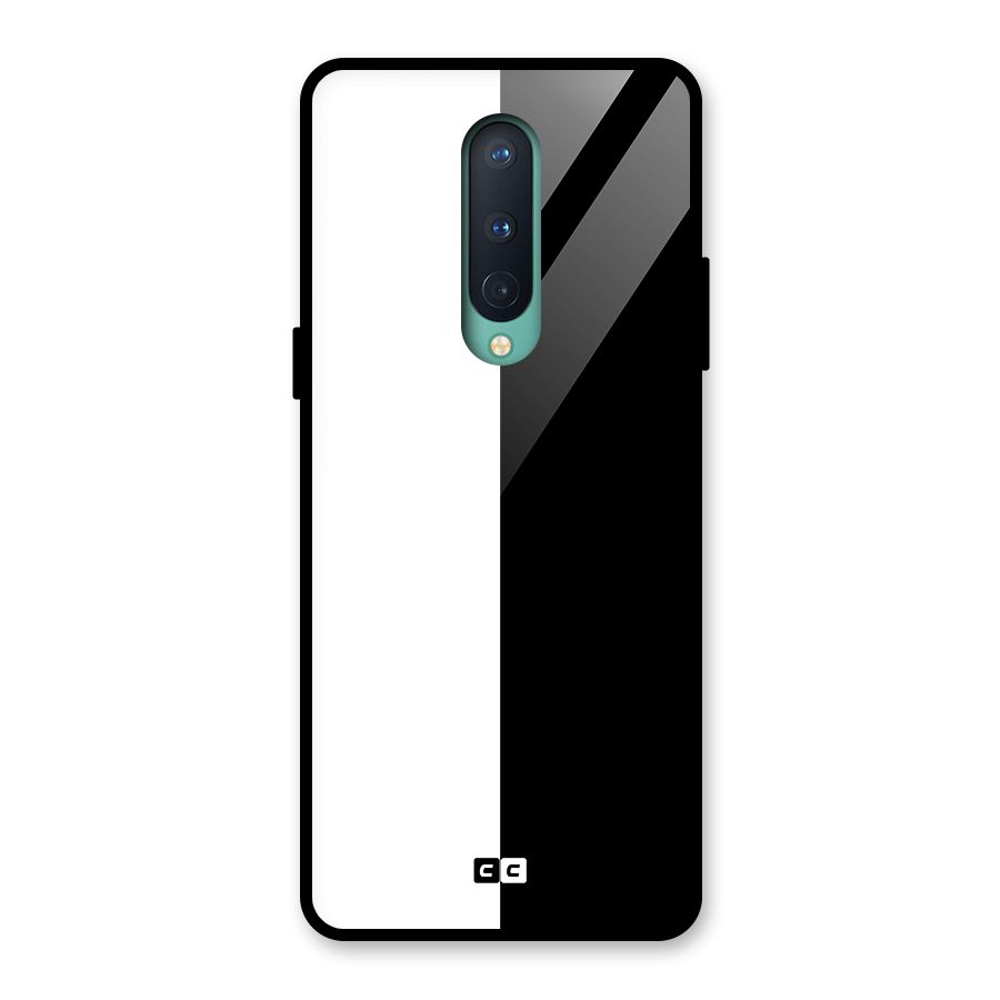 Simple Black White Glass Back Case for OnePlus 8